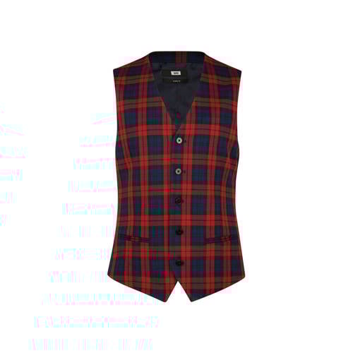 We Fashion Geruit Gilet Rood we fashion kopen in de aanbieding