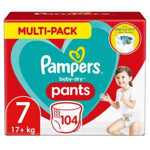 Wehkamp Pampers Baby-Dry Pants maandbox maat 7 (17+ kg) 104 luierbroekjes aanbieding