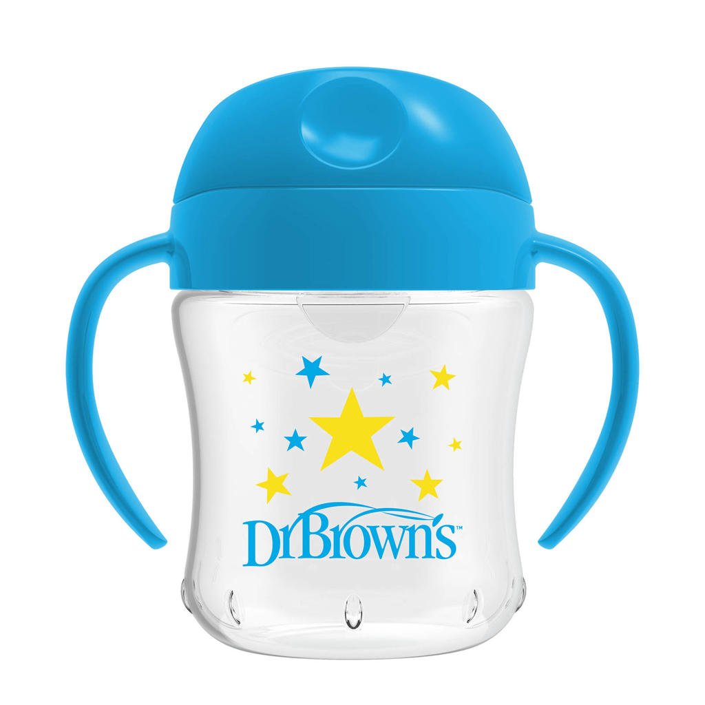 Dr. Brown's drink tuitbeker zachte tuit 180 ml blauw