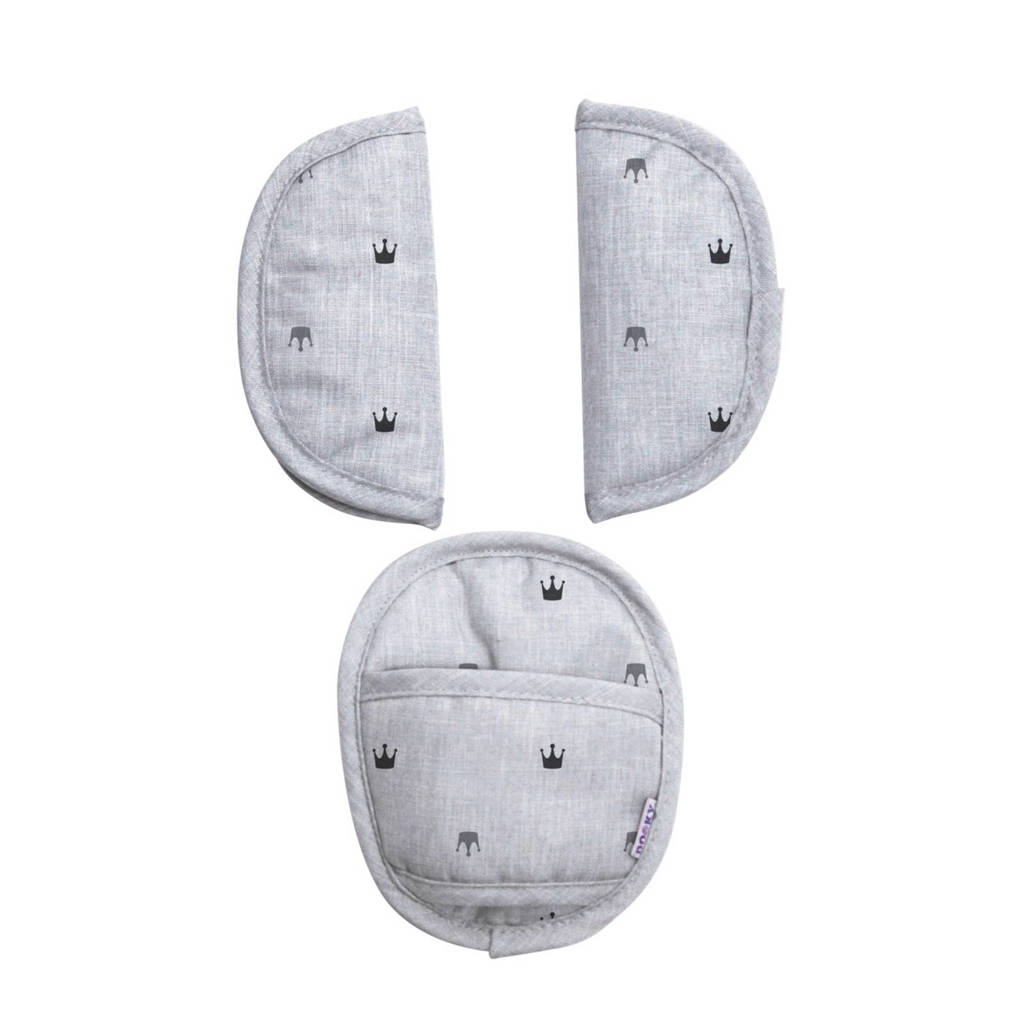 Dooky gordelbeschermers light grey crowns, Light grey crowns