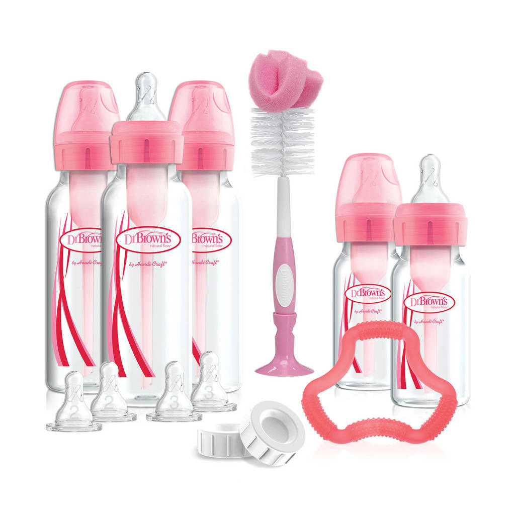 Dr. Brown's standaardfles giftset roze, Roze