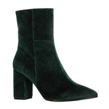 enkellaarzen met velvet look groen