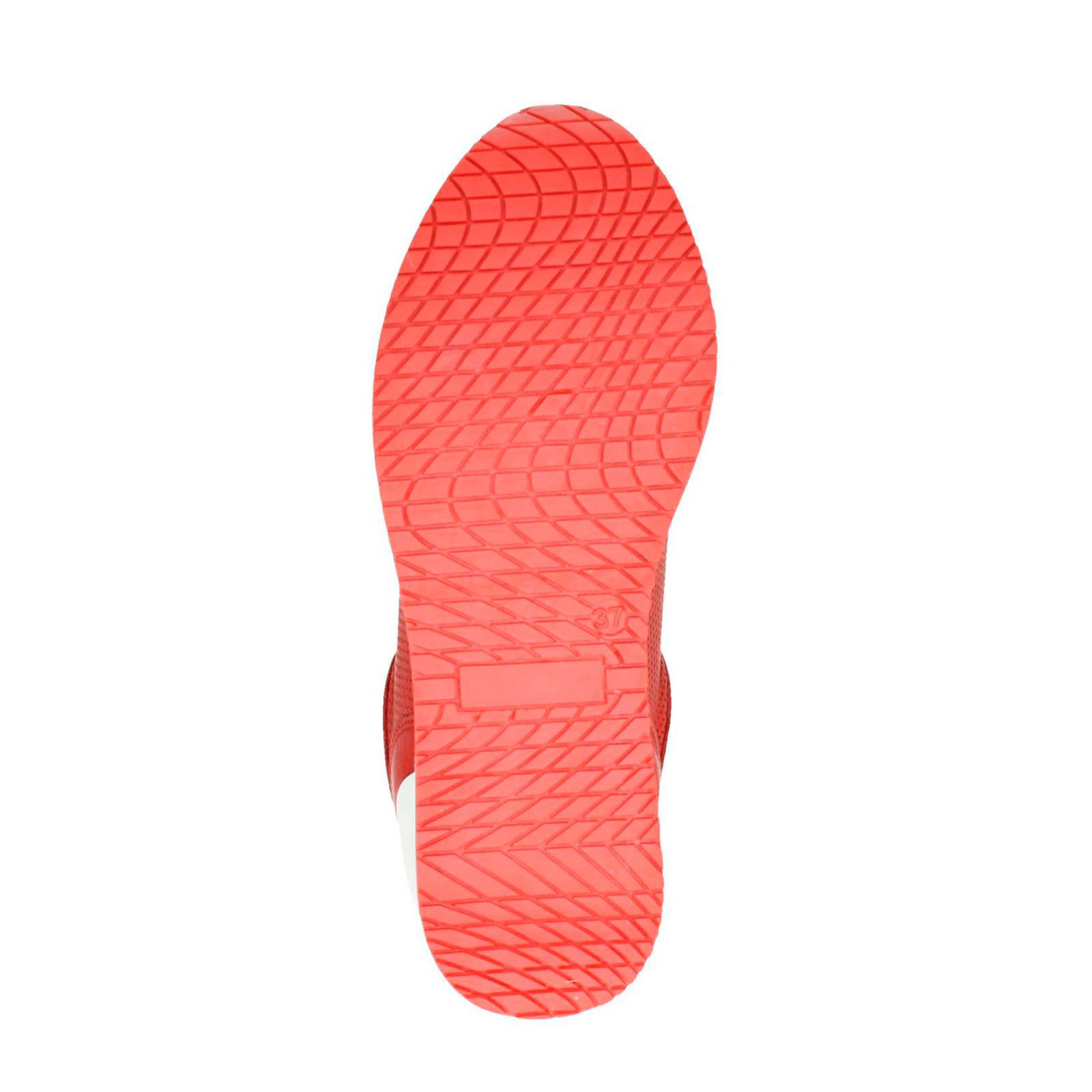 Nelson leren platform sneakers rood | wehkamp