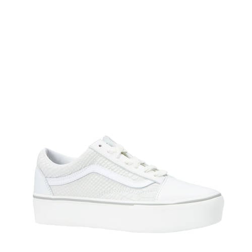 Vans Old Skool Platform Leren Sneakers Gebroken Wit vans kopen in de aanbieding Vans Old Skool Platform Leren Sneakers Gebroken Wit vans kopen in de aanbieding