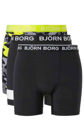 sportboxer (set van 3) zwart/geel