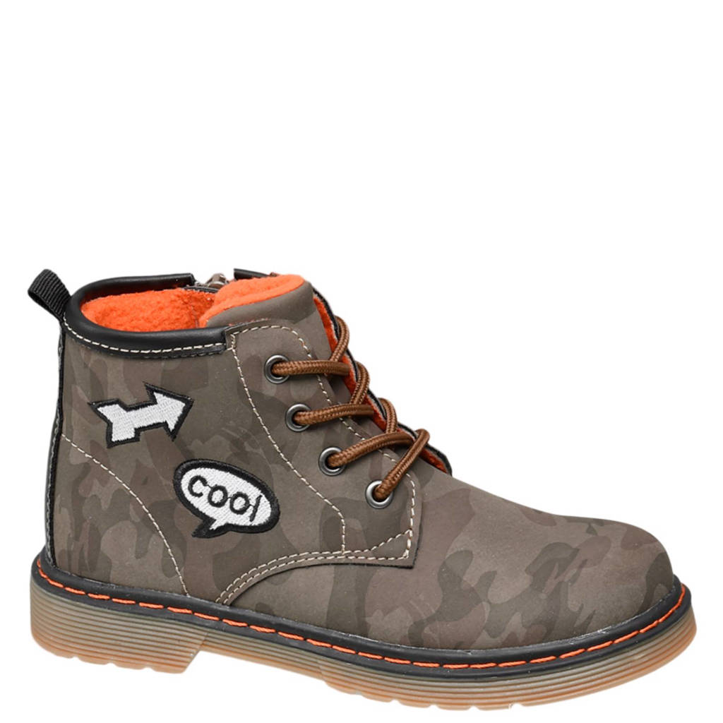 vanHaren Bobbi-Shoes veterboots met camouflage print | wehkamp