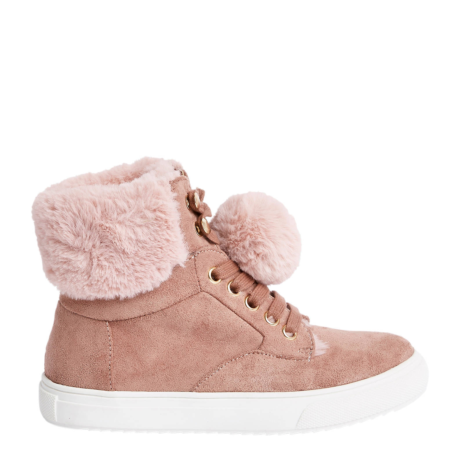 river island sneakers met imitatiebont roze 5057107706316 jpg - instagram bksd twgram