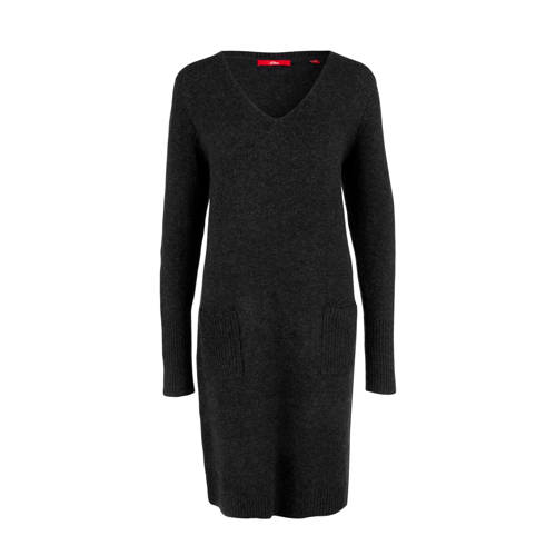 Soliver Gemeleerde Jurk Met Wol Antraciet soliver kopen in de aanbieding