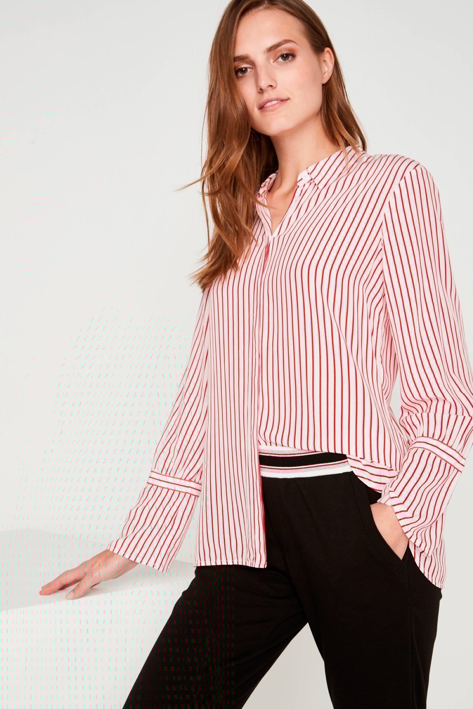 blouse identity gestreepte rood casual comma wxv7n