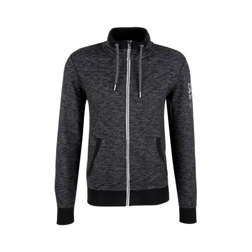 Soliver Gemeleerd Sweatvest Zwart soliver kopen in de aanbieding