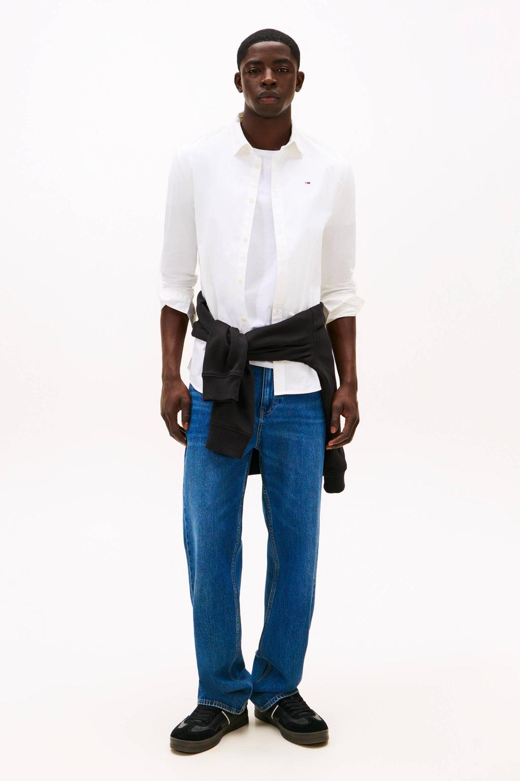 Tommy Jeans slim fit overhemd classic white