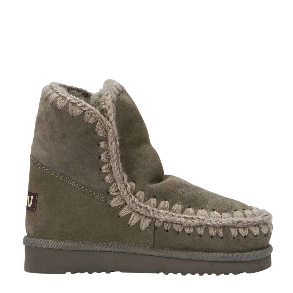 Grijs Suède Mou Mou Gevoerde Gevoerde Grijs Enkelboots Enkelboots Suède zd7Hzwqtx