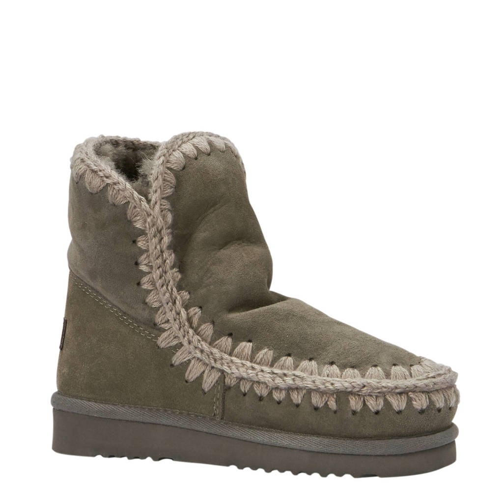 Grijs Suède Mou Mou Gevoerde Gevoerde Grijs Enkelboots Enkelboots Suède zd7Hzwqtx
