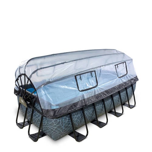 Wehkamp Exit Toys Premium EXIT Stone zwembad met zandfilterpomp en overkapping aanbieding