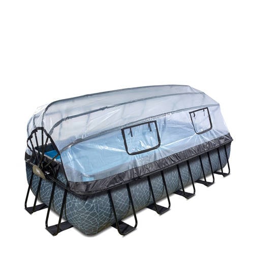 Wehkamp Exit Toys Premium EXIT Stone zwembad met zandfilterpomp en overkapping aanbieding