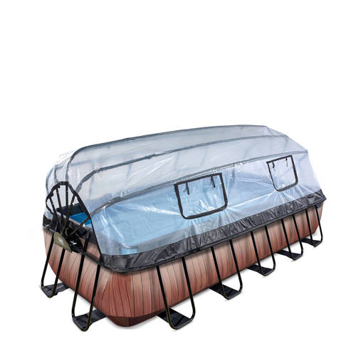 Wehkamp Exit Toys Premium EXIT Wood zwembad met zandfilterpomp en overkapping aanbieding