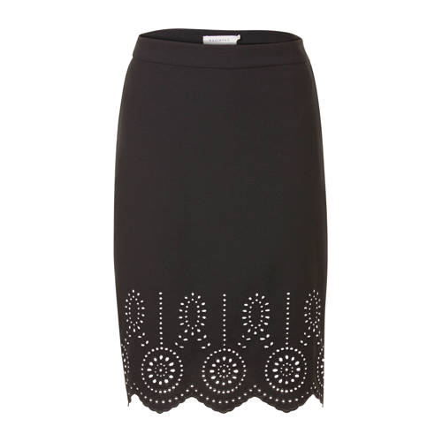 Promiss Rok Met Broderie Zwart promiss kopen in de aanbieding