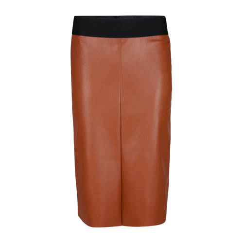 We Fashion Imitatieleren Rok Cognac we fashion kopen in de aanbieding