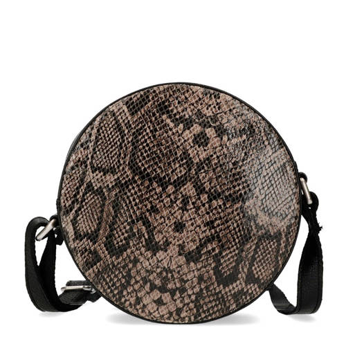Manfield Ronde Leren Crossbody Tas Met Slangenprint manfield kopen in de aanbieding Manfield Ronde Leren Crossbody Tas Met Slangenprint manfield kopen in de aanbieding
