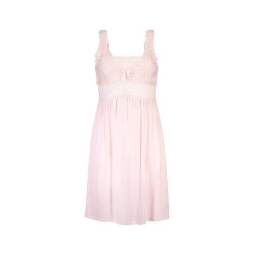 Hunkemoller Slipdress Modal Lace Lichtroze hunkemoller kopen in de aanbieding