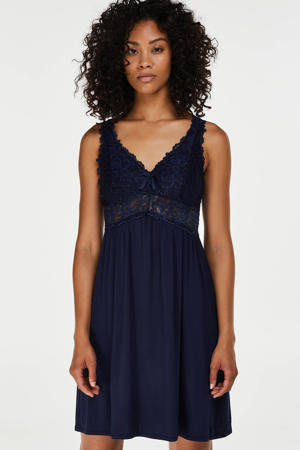 Elegant slipdress Modal Lace marine