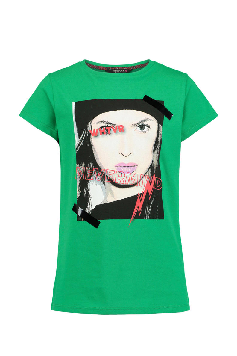 CoolCat Tshirt met printopdruk groen wehkamp