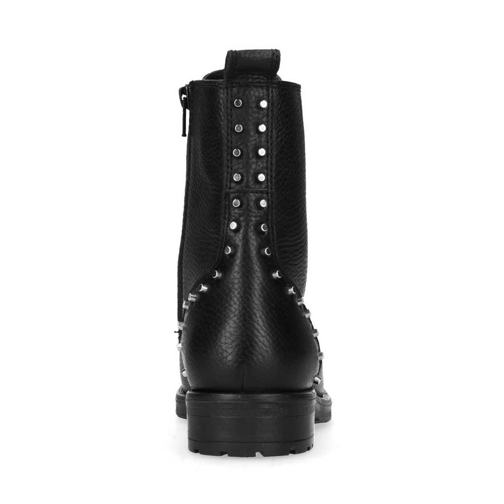 Studs Zwart Met Leren Veterboots Sacha wq8tzR68