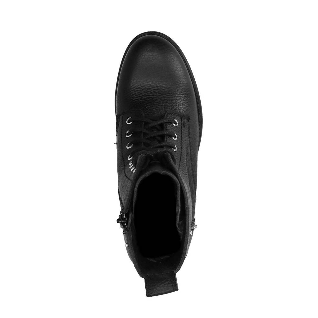 Studs Zwart Met Leren Veterboots Sacha wq8tzR68