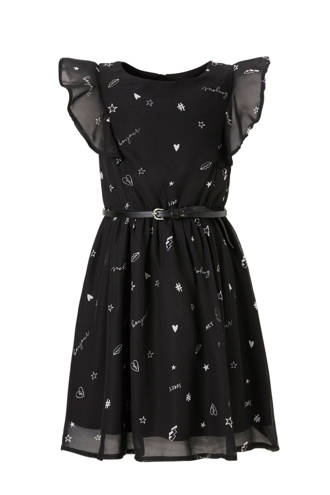 Here & There jurk met print zwart