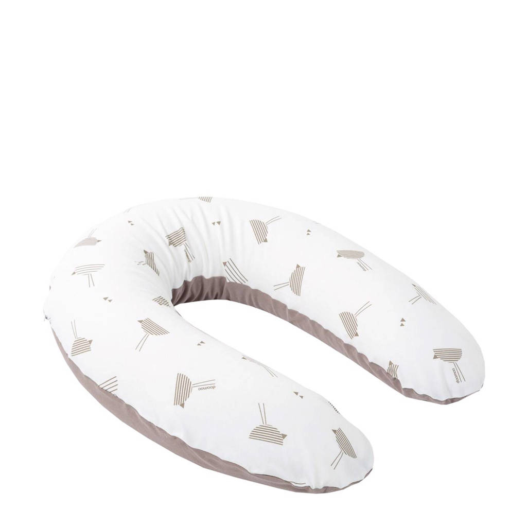Doomoo Buddy voedingskussen vogels taupe, Taupe