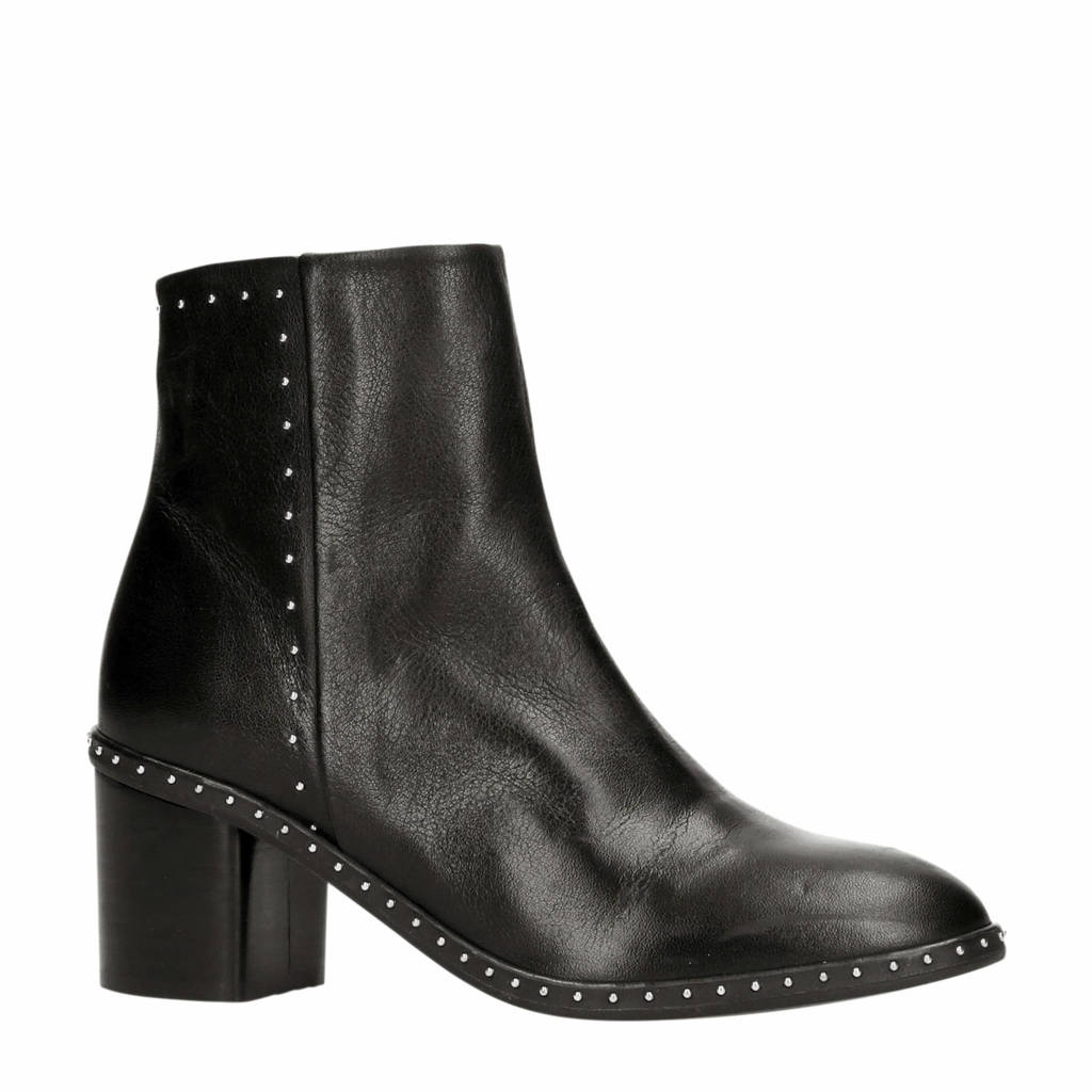 Enkellaarzen Met Manfield Leren Zwart Studs Aqx8Zp