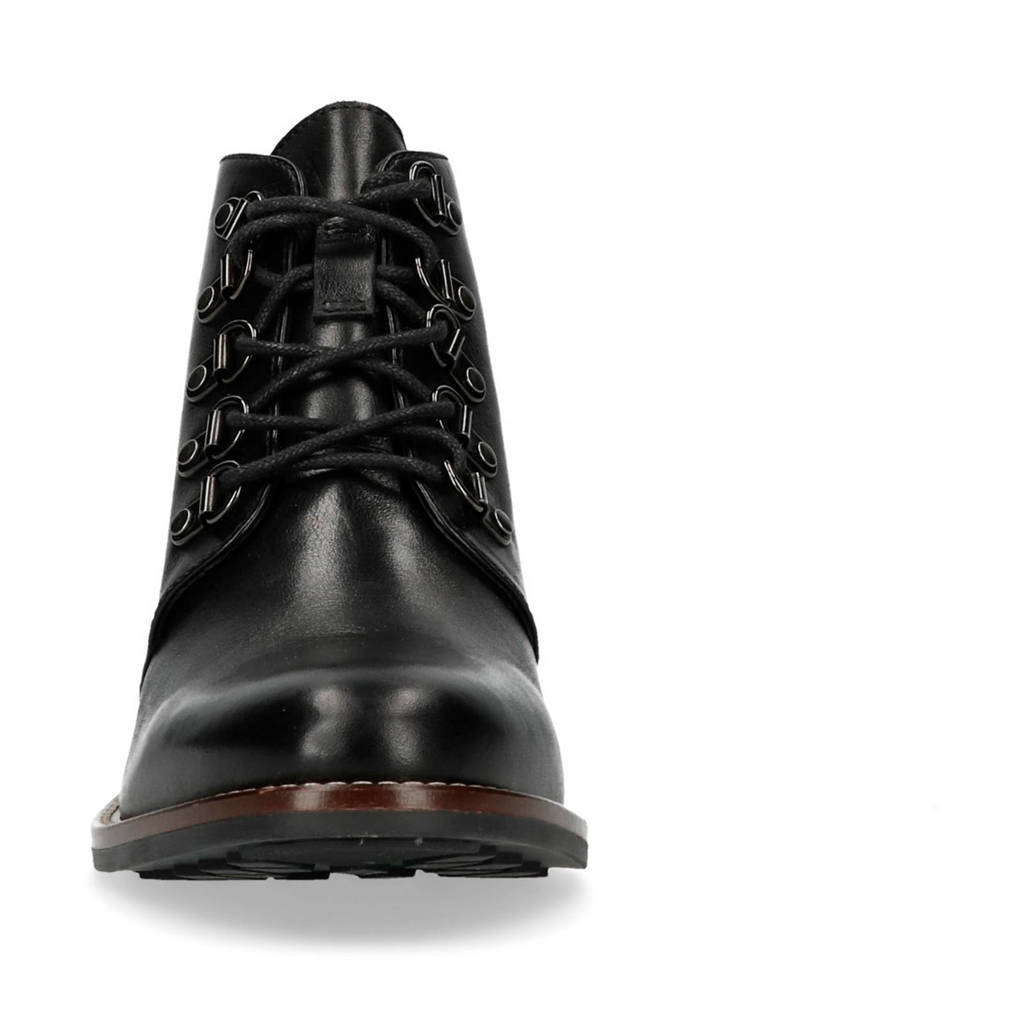 Veterboots Veterboots Leren Zwart Manfield Leren Leren Manfield Zwart Manfield SHnU4