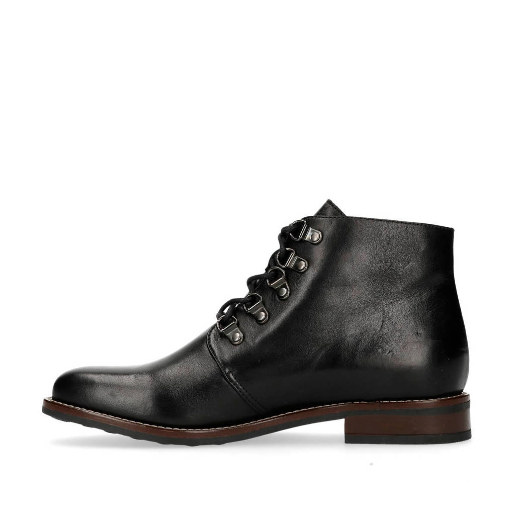 Veterboots Veterboots Leren Zwart Manfield Leren Leren Manfield Zwart Manfield SHnU4