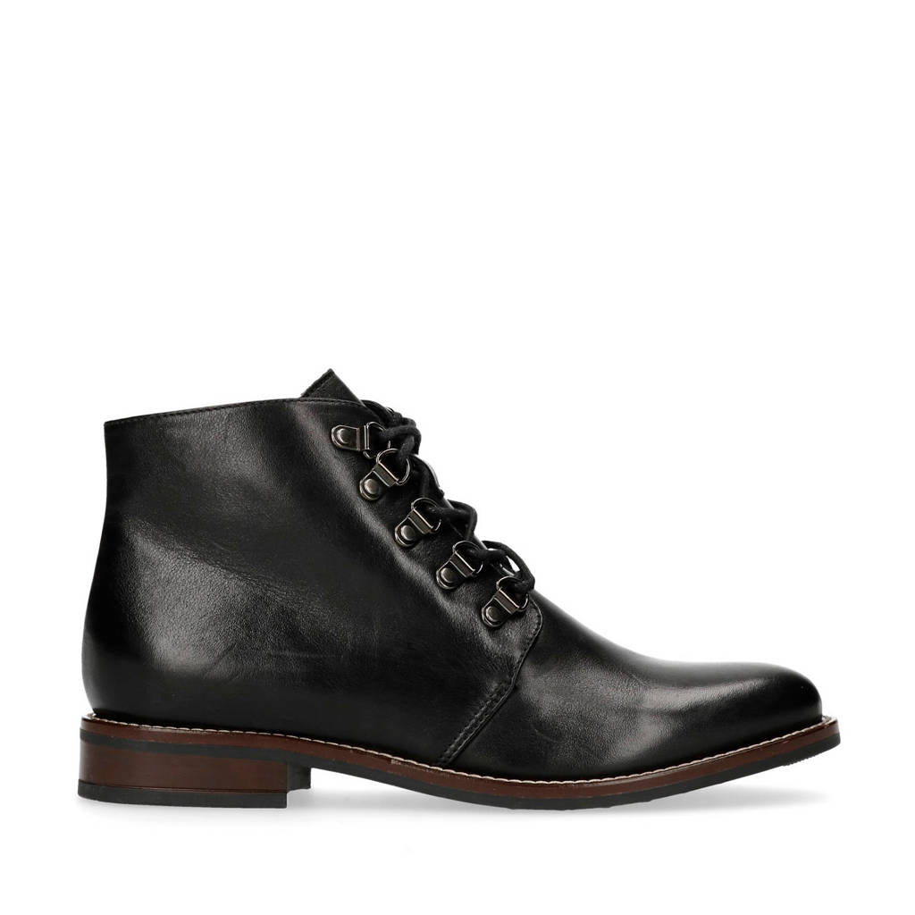 Veterboots Veterboots Leren Zwart Manfield Leren Leren Manfield Zwart Manfield SHnU4