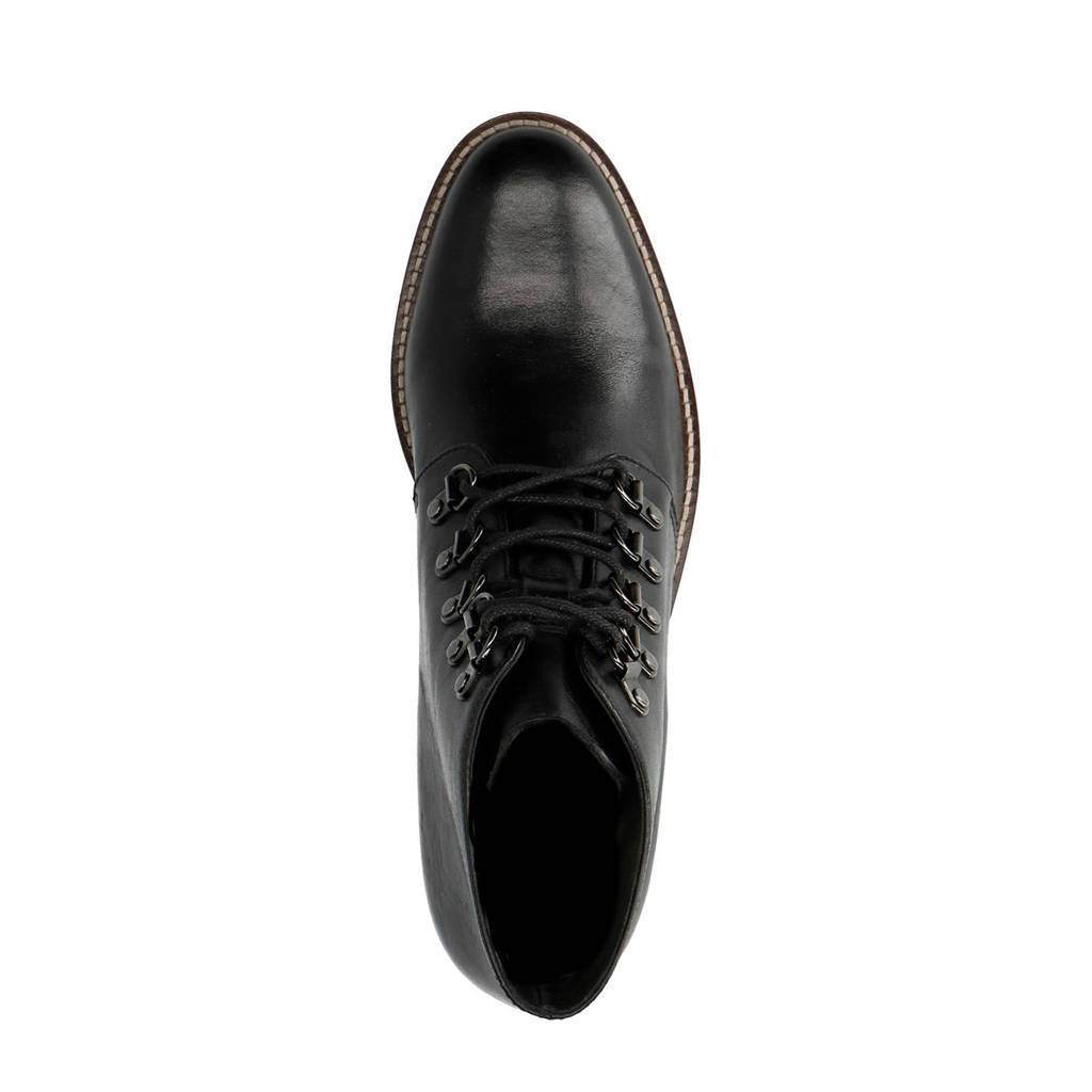 Veterboots Veterboots Leren Zwart Manfield Leren Leren Manfield Zwart Manfield SHnU4