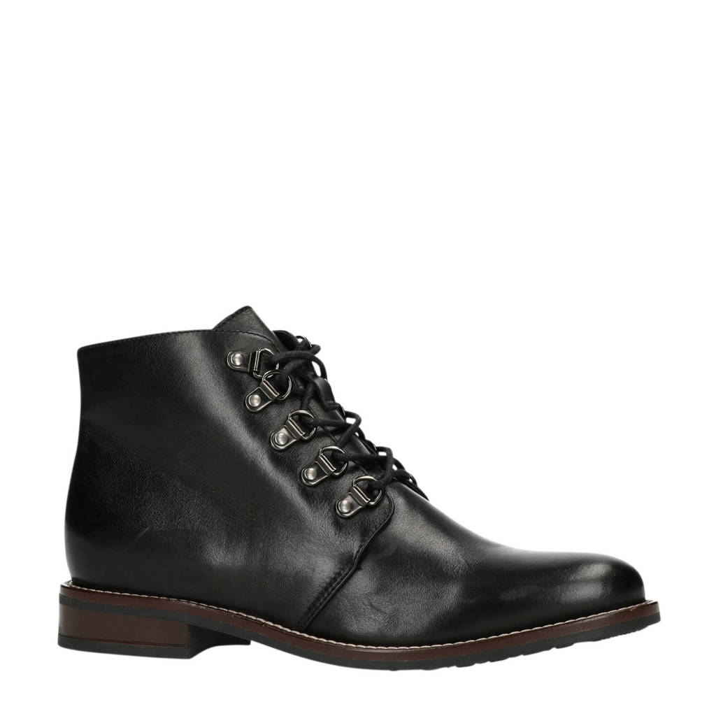 Veterboots Veterboots Leren Zwart Manfield Leren Leren Manfield Zwart Manfield SHnU4