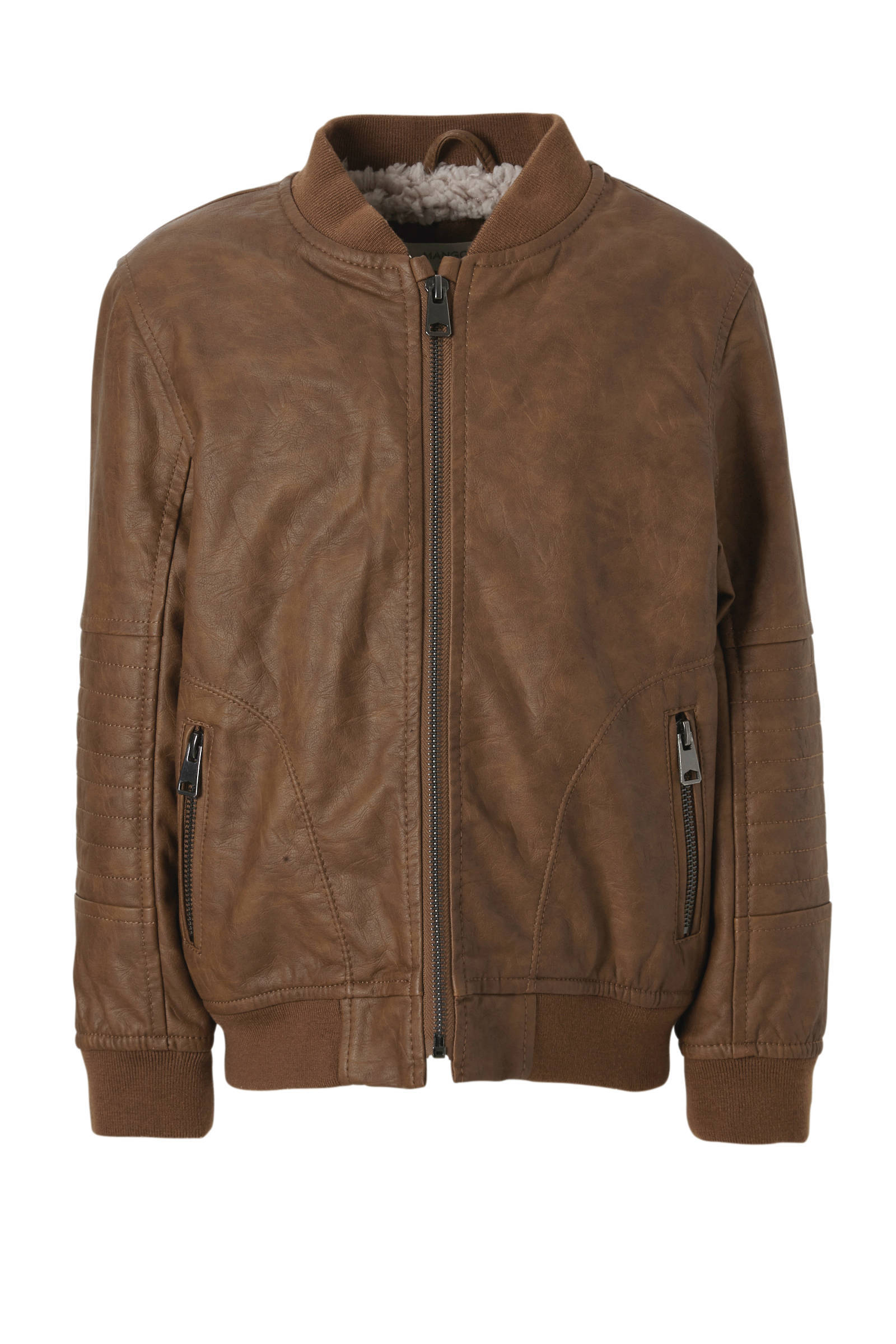 Mango Kids winterjas van imitatieleer bruin | wehkamp Mango Kids winterjas van imitatieleer bruin | wehkamp