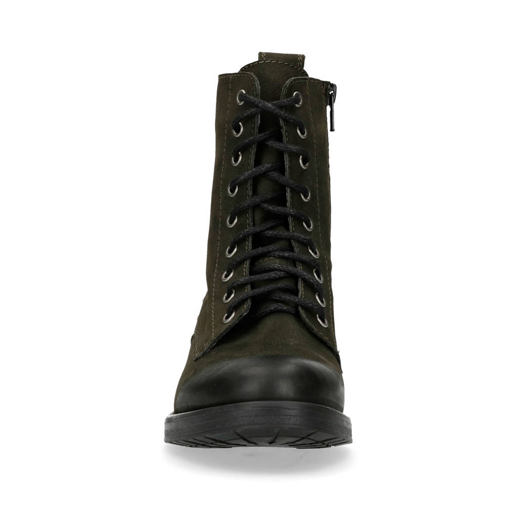 Met Nubuck Donkergroen Sacha Studs Veterboots 0wxXTfqq4