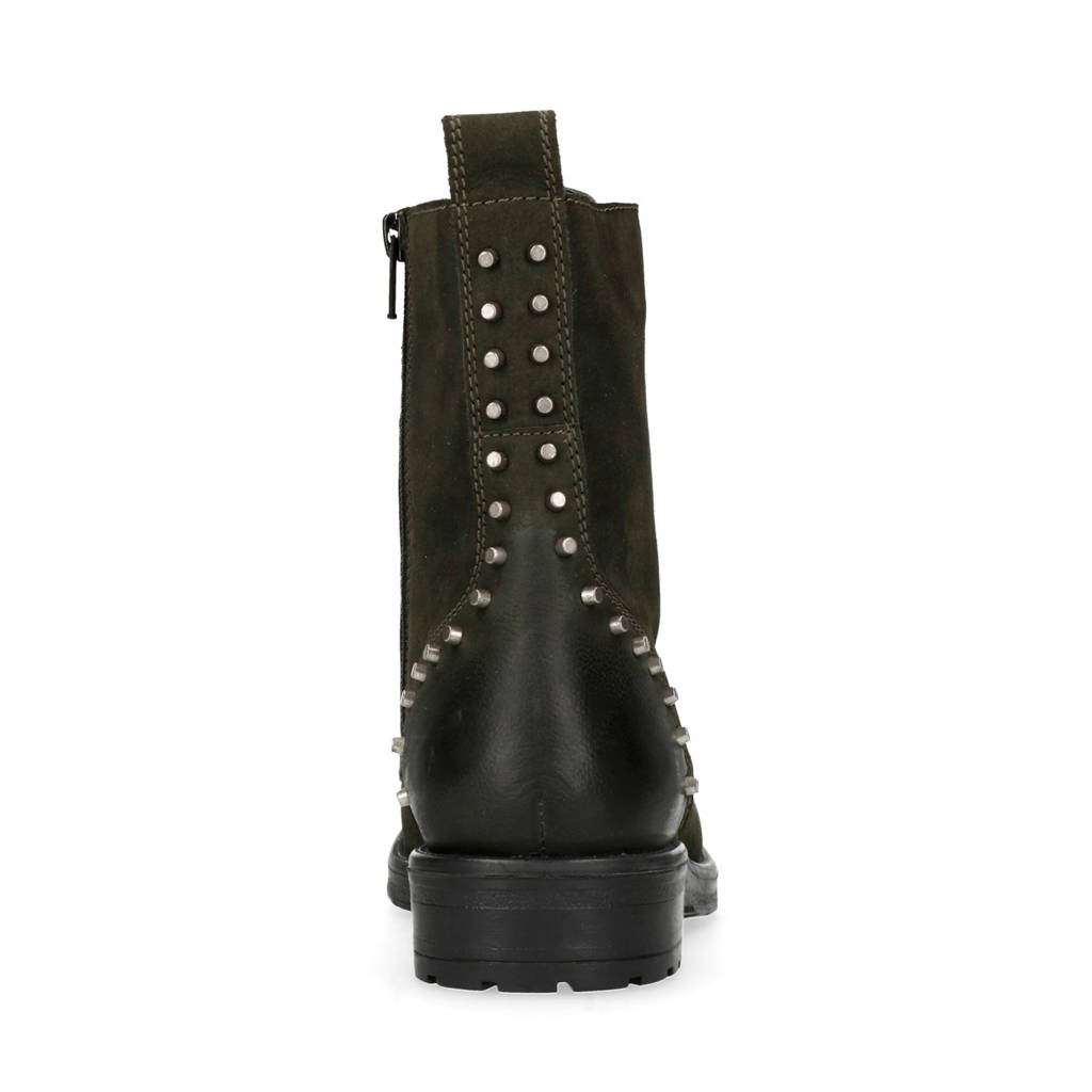 Met Nubuck Donkergroen Sacha Studs Veterboots 0wxXTfqq4
