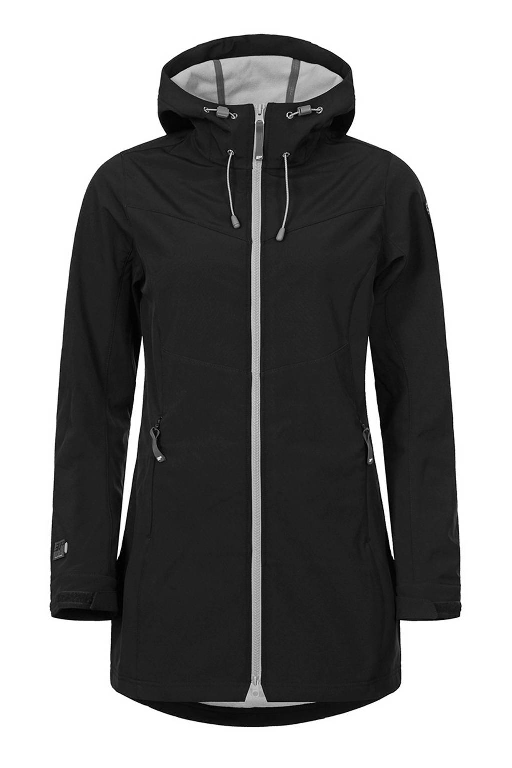 Icepeak Tenley lange softshell jas zwart, Zwart