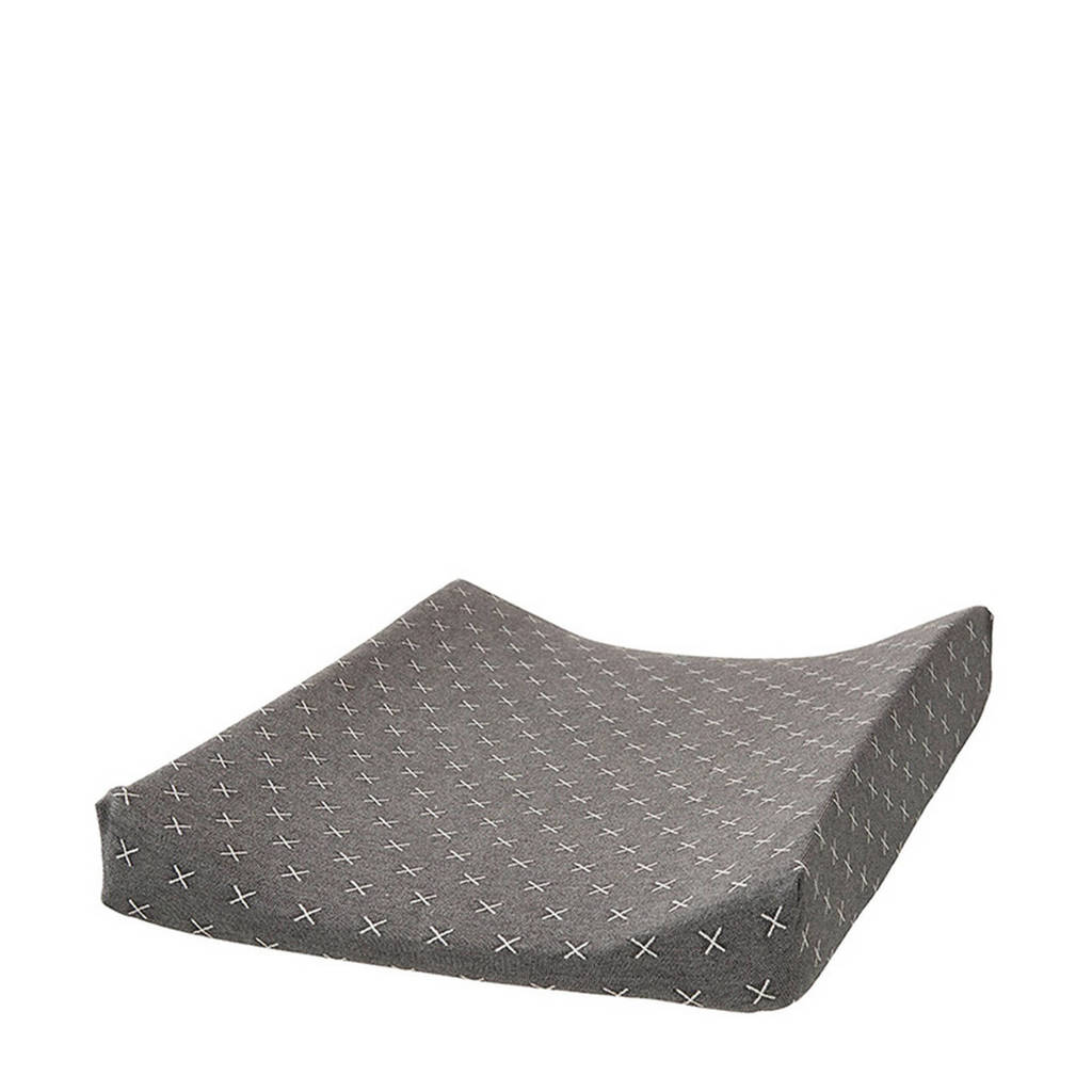 Cottonbaby waskussenhoes kruisje antraciet, Antraciet