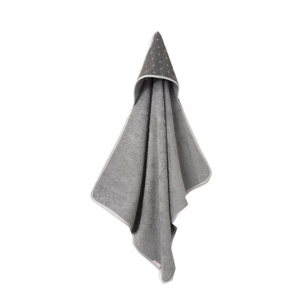 Cottonbaby badcape kruisje antraciet, Antraciet