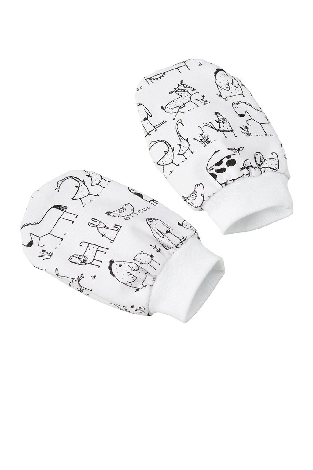 Cottonbaby krabwantjes dierenprint zwart/wit, Zwart/wit