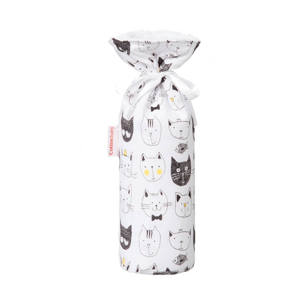 Cottonbaby kruikenzak miauw zwart/wit, Miauw