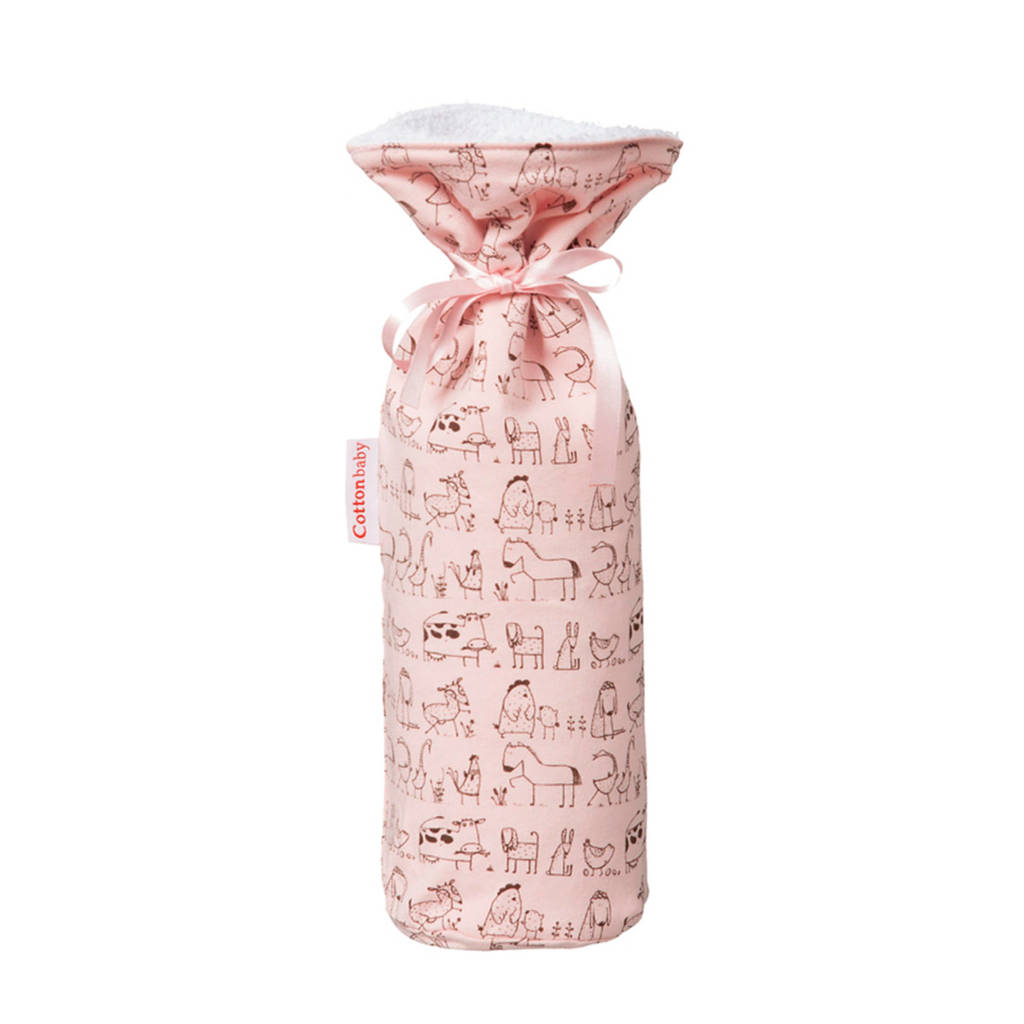 Cottonbaby kruikenzak dierenprint roze, Roze