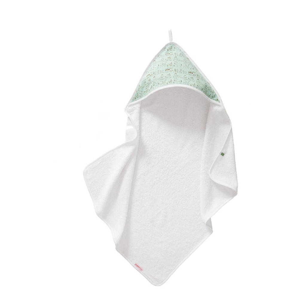 Cottonbaby badcape dierenprint groen, Groen