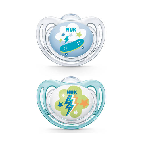 Nuk Freestyle Fopspeen Jongen Maat 3 2 Stuks nuk kopen in de aanbieding Nuk Freestyle Fopspeen Jongen Maat 3 2 Stuks nuk kopen in de aanbieding