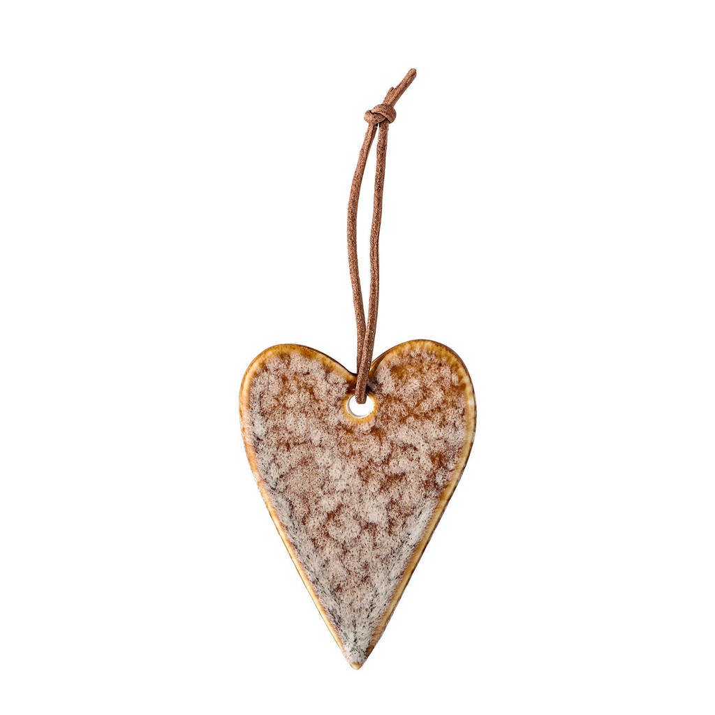 Bloomingville kersthanger hart (7 cm), Beige