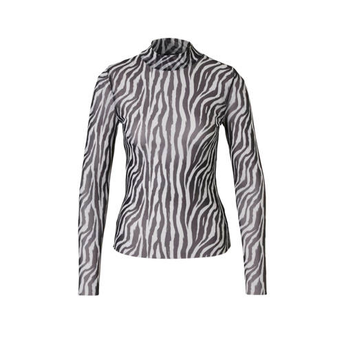 Noisy May Mesh Top Met Zebra Print noisy may kopen in de aanbieding