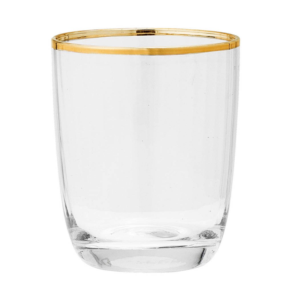 Bloomingville waterglas (Ø8,5 cm), transparant/goud